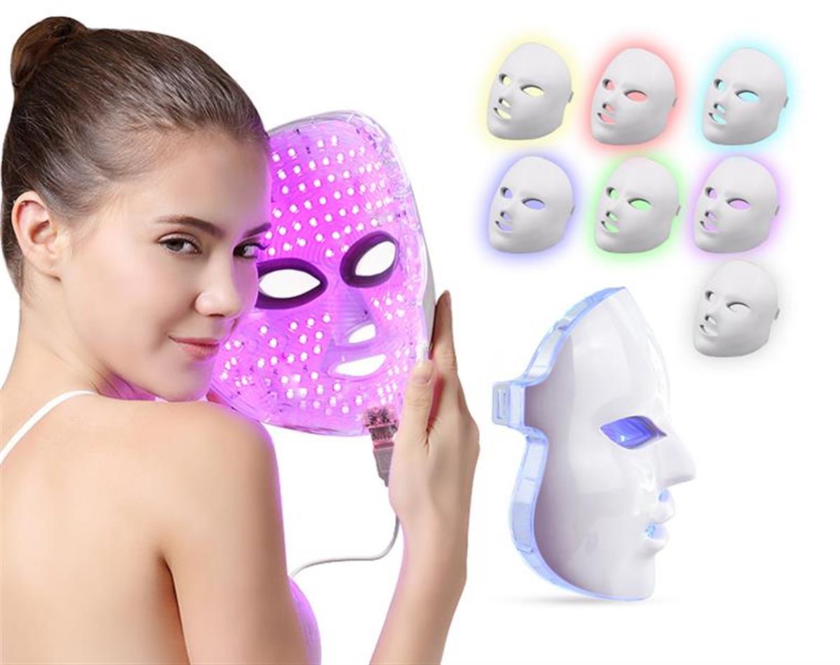 Купить светодиодную маску. Skin Photon Rejuvenation face Mask/маска для лица led (led Light Therapy). Beauty Star маска  светодиодная маска. Светодиодная led маска с функцией микротоков. [Seven Color Rejuvenation Mask] омолаживающая led маска, светодиодная маска для лица.
